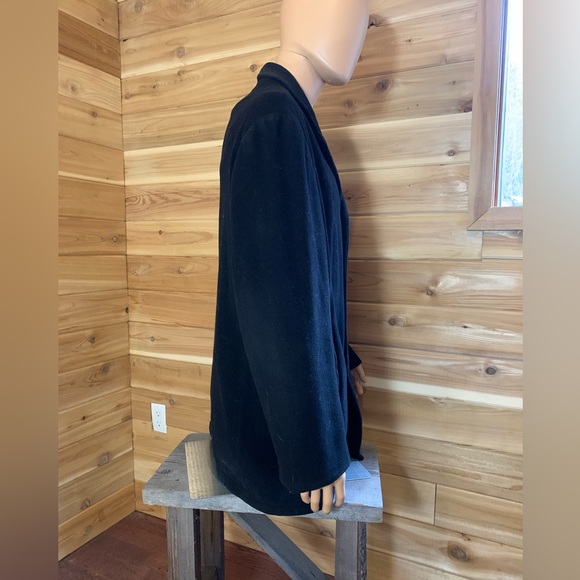 Brogue Wool Cashmere Men's Timeless Black Pea Coat Heavy Thick Old Money Luxury - Picture 4 of 10